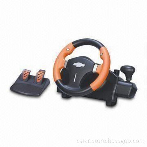 PC USB Smart Power Racing Wheel with Rubber Textured Handles for Maximum Comfort